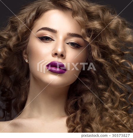 Beautiful brunette girl in move with a perfectly 30373827