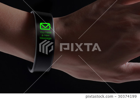 New message icon on smart wristband. 30374199
