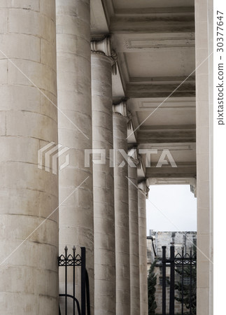 Alley with greek columns architecture 30377647