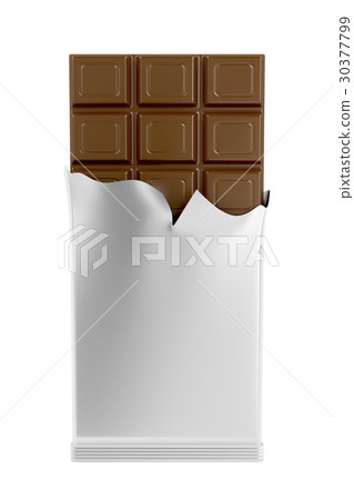 Milk chocolate bar isolated on white 30377799