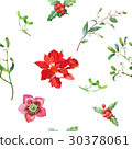 Seamless Pattern with Christmas Plants 30378061