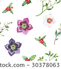 Seamless Pattern with Christmas Flowers 30378063