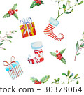 Seamless Pattern with Christmas  Sock and Box 30378064