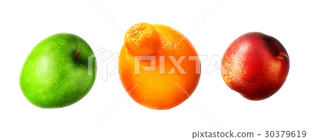 Summer fruit set against a white background 30379619