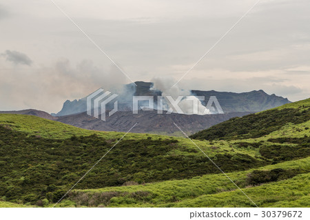 Mount Aso volcano view from hiking trail Mount Aso volcano view from hiking trail 30379672