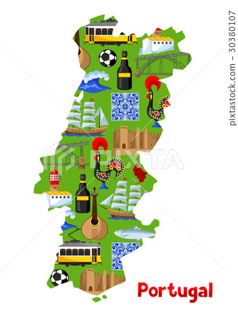 Portugal map. Portuguese national traditional 30380107