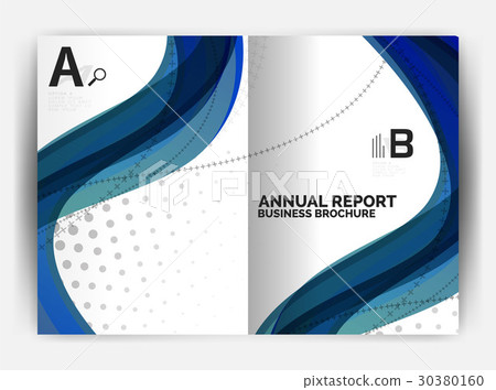 Business report cover template wave Business report cover template wave 30380160