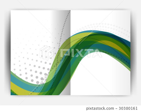 Business report cover template wave Business report cover template wave 30380161