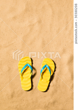 Summer vacation background with a pair of flip Summer vacation background with a pair of flip 30380208