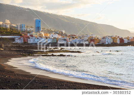 Sunset view of Puerto de la Cruz on Tenerife 30380352