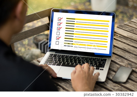 Laptop with blank screen on table. Workspace new Laptop with blank screen on table. Workspace new 30382942