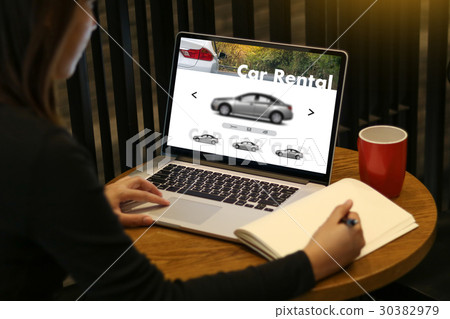 Laptop with blank screen on table. Workspace new Laptop with blank screen on table. Workspace new 30382979