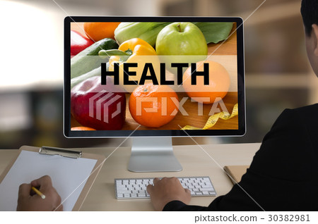Laptop with blank screen on table. Workspace new Laptop with blank screen on table. Workspace new 30382981
