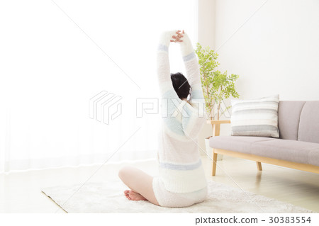 Women stretch elongation young ladies relax holiday morning lifestyle Women stretch elongation young ladies relax holiday morning lifestyle 30383554