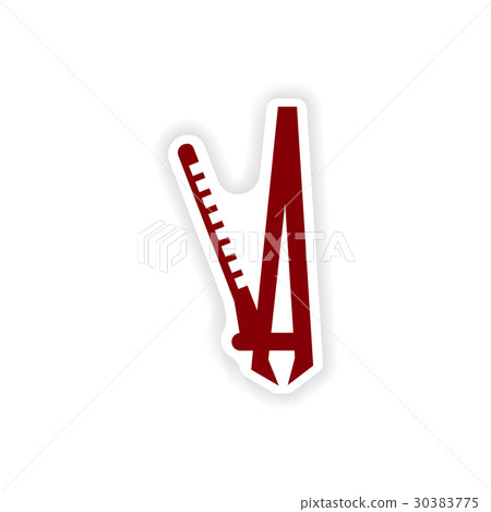 stylish paper sticker on white background Curling stylish paper sticker on white background Curling 30383775