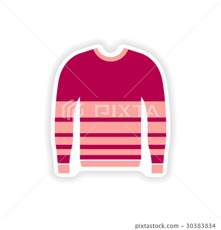 stylish paper sticker on white background sweater 30383834