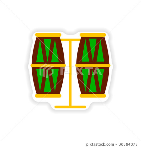 stylish paper sticker on white background 30384075