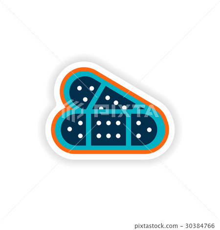 paper sticker on white background medical patch 30384766
