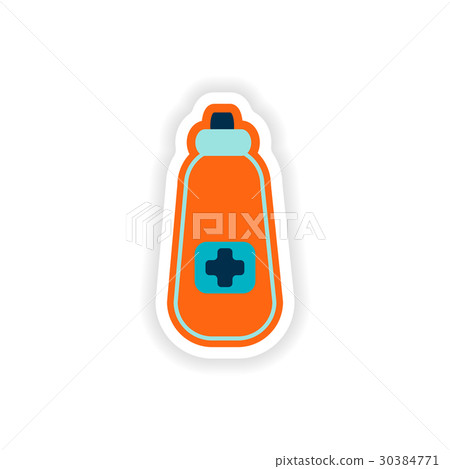 paper sticker on white background medicament in 30384771