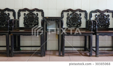 Chinese-style wooden chairs at living room Chinese-style wooden chairs at living room 30385068