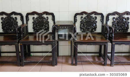 Chinese-style wooden chairs at living room Chinese-style wooden chairs at living room 30385069