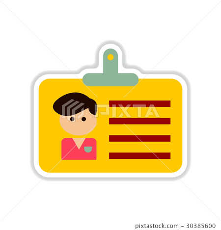 paper sticker on white background identity card paper sticker on white background identity card 30385600