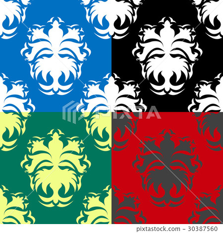 Baroque style wallpaper seamless pattern set 30387560