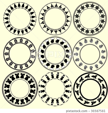 Graphic stile christmas frames set 30387581