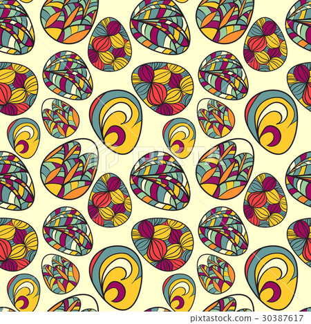 Bright hand-drawn Easter eggs Bright hand-drawn Easter eggs 30387617