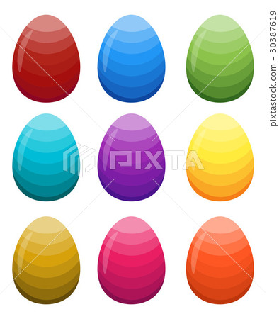 Bright colored gradient easter eggs Bright colored gradient easter eggs 30387619