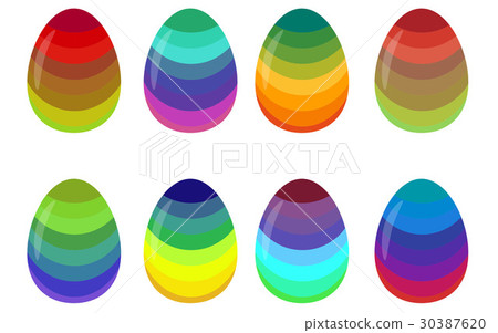 Shiny rainbow colored easter eggs Shiny rainbow colored easter eggs 30387620