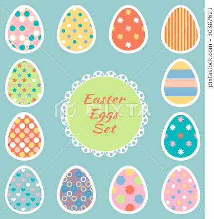Set of bright Easter eggs Set of bright Easter eggs 30387621