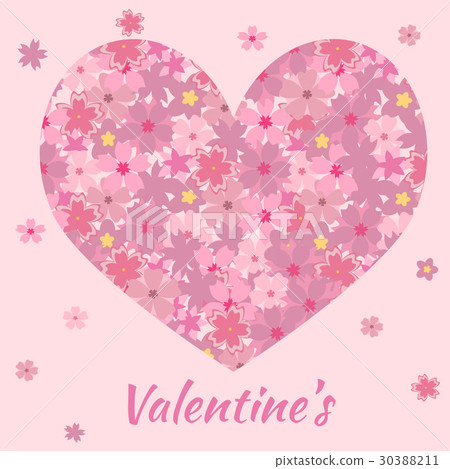 Beutiful heart with sakura flowers inside. 30388211