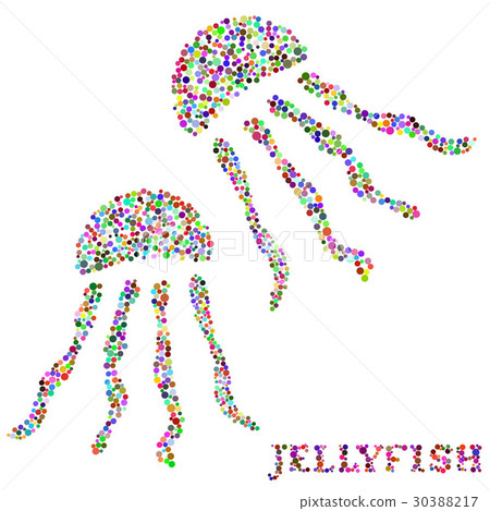Stylized image of jellyfishes Stylized image of jellyfishes 30388217