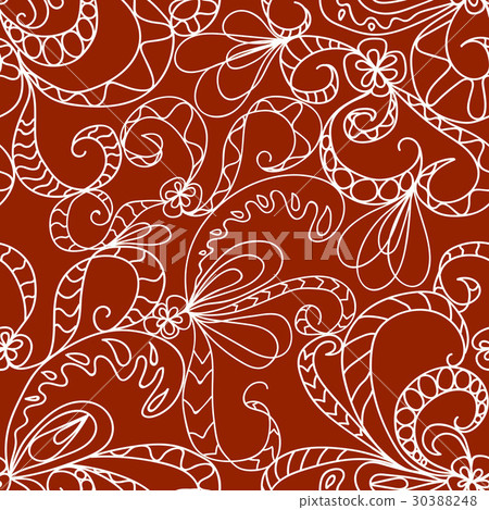 Abstract lines seamless pattern with flowers Abstract lines seamless pattern with flowers 30388248