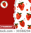 Ripped background made with red strawberries 30388294