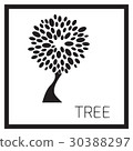 Black stylized tree logo on white background 30388297