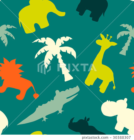 Hand drawn seamless animals pattern Hand drawn seamless animals pattern 30388307