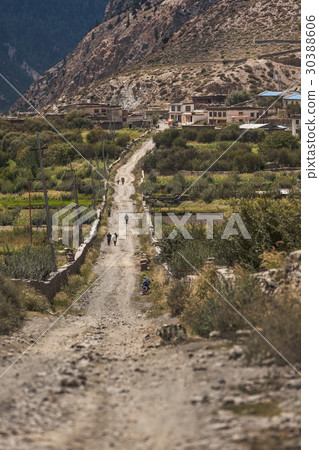 Local public road  in Marpha village, Nepal. 30388606