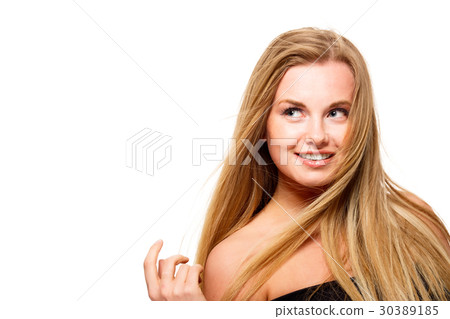 Beautifulgirl on empty background Beautifulgirl on empty background 30389185