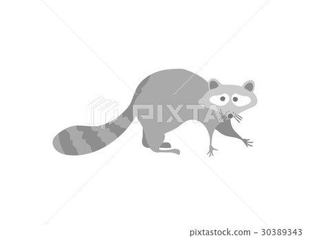 Cute raccoon personage vector illustration 30389343