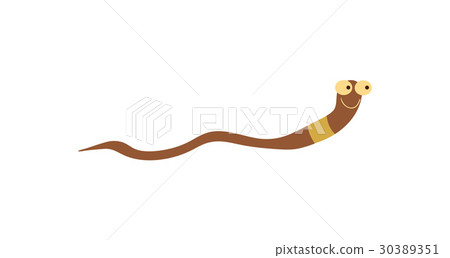 Funny worm cartoon vector illustration 30389351