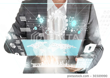 business man working on the digital mobile business man working on the digital mobile 30389990
