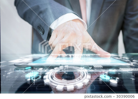 business man working on the digital mobile business man working on the digital mobile 30390006
