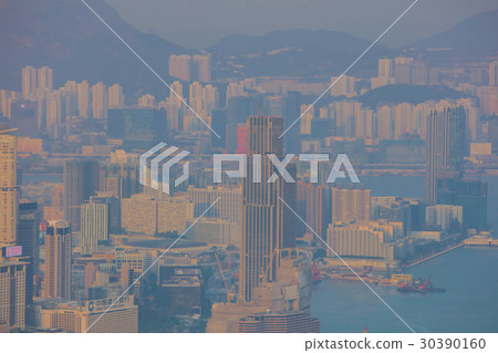 aerial view of the cityscape at Victoria Harbor. aerial view of the cityscape at Victoria Harbor. 30390160