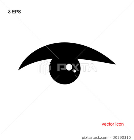 Simple Eye Icon Isolated on White Background - Stock Illustration ...