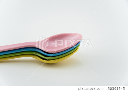 colorful spoon on white isolate colorful spoon on white isolate 30391545