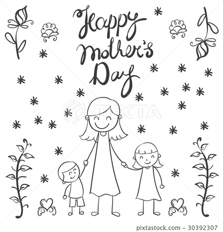 Mother day hand draw card Mother day hand draw card 30392307