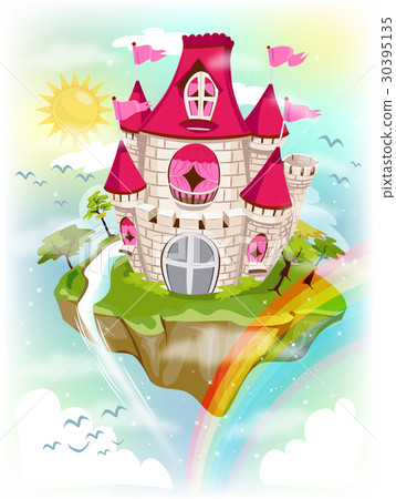 Floating Island Castle - Stock Illustration [30395135] - PIXTA
