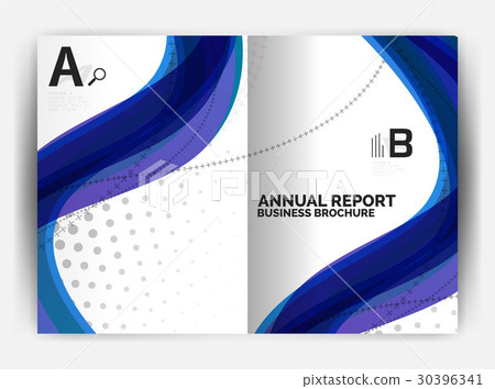 Business report cover template wave Business report cover template wave 30396341